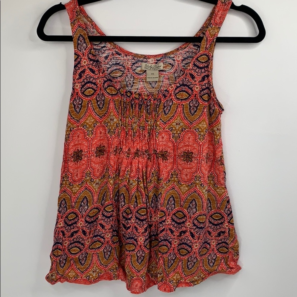 Lucky Brand Womens Tank Boho Blouse Sleeveless XS